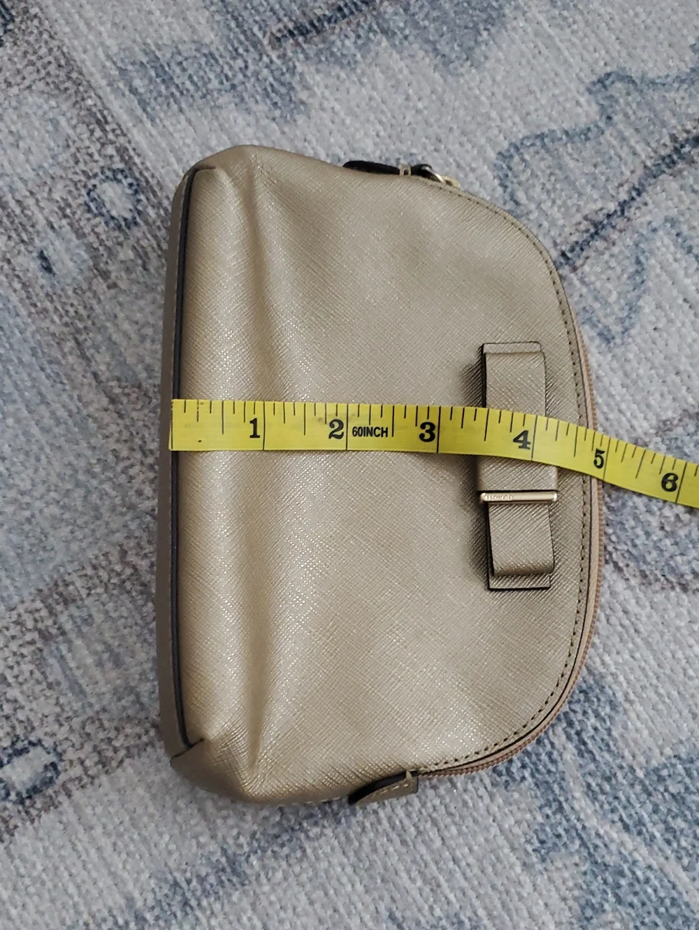 NWOT Coach Gold Metallic Bow Cosmetic Zip Accessory Case Bag